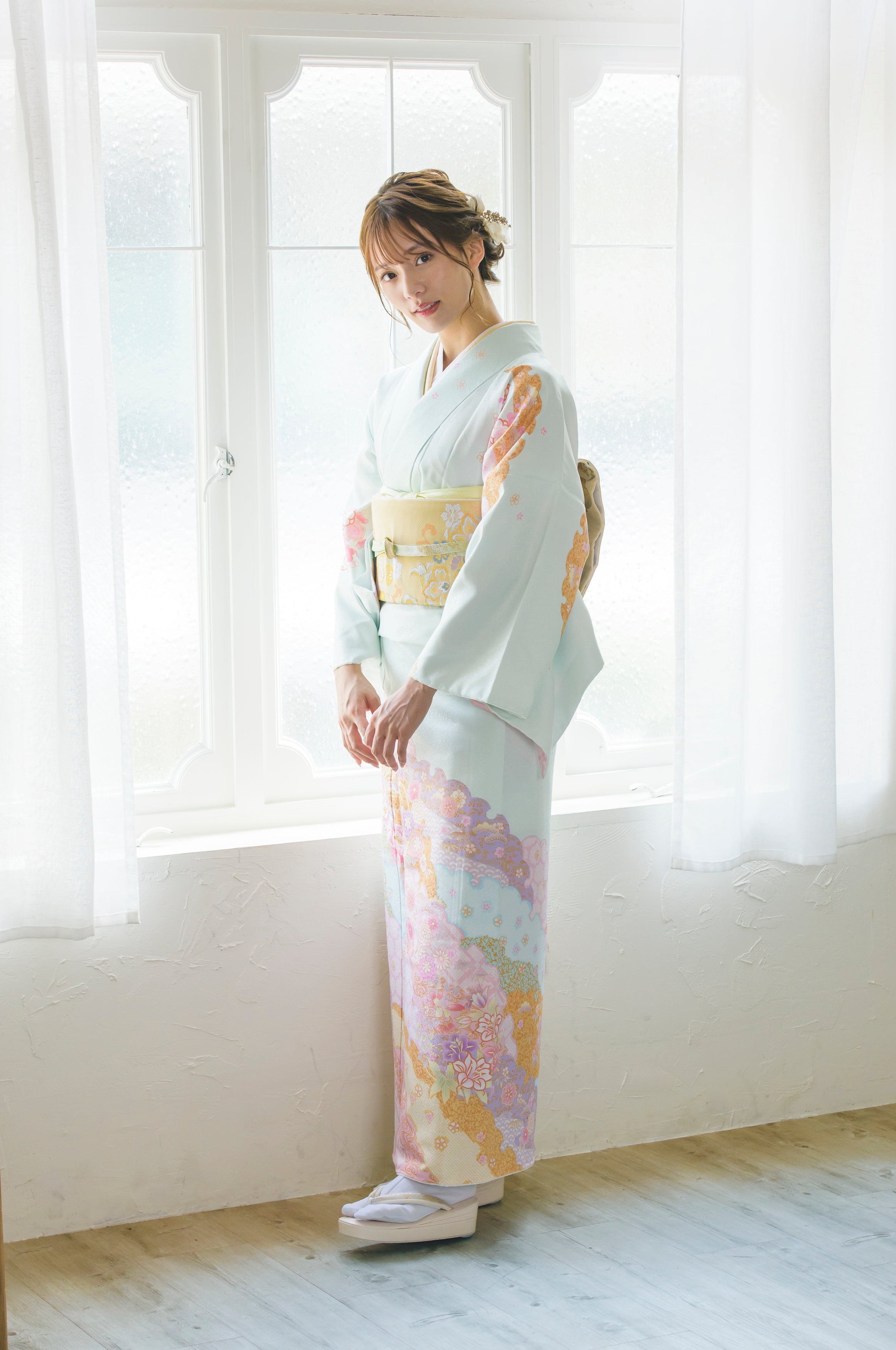 ミントグリーン×牡丹 【訪問着】 – Memories Closet