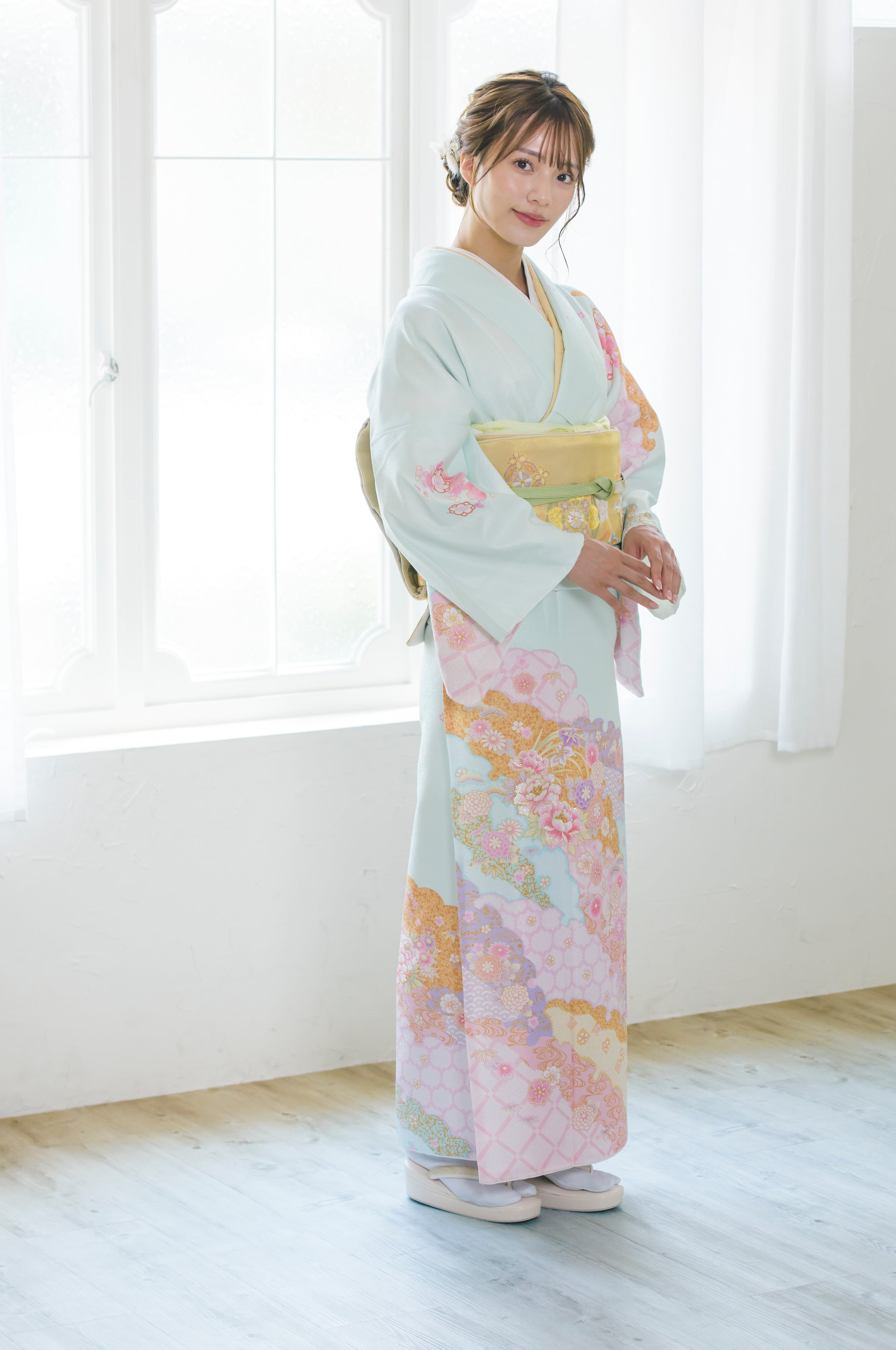 ミントグリーン×牡丹 【訪問着】 – Memories Closet ミントグリーン×牡丹 【訪問着】 – Memories Closet