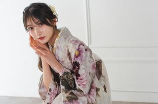 【振袖×袴】ラベンダーレッドフラワー