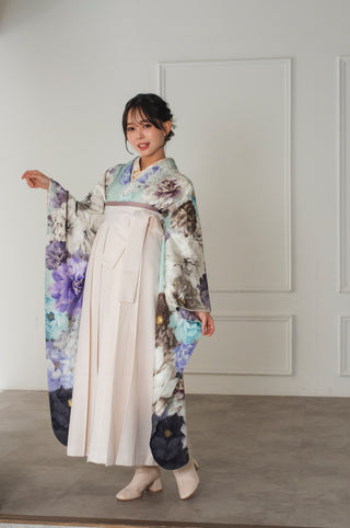 【振袖×袴】ブルーアイシーフローラル