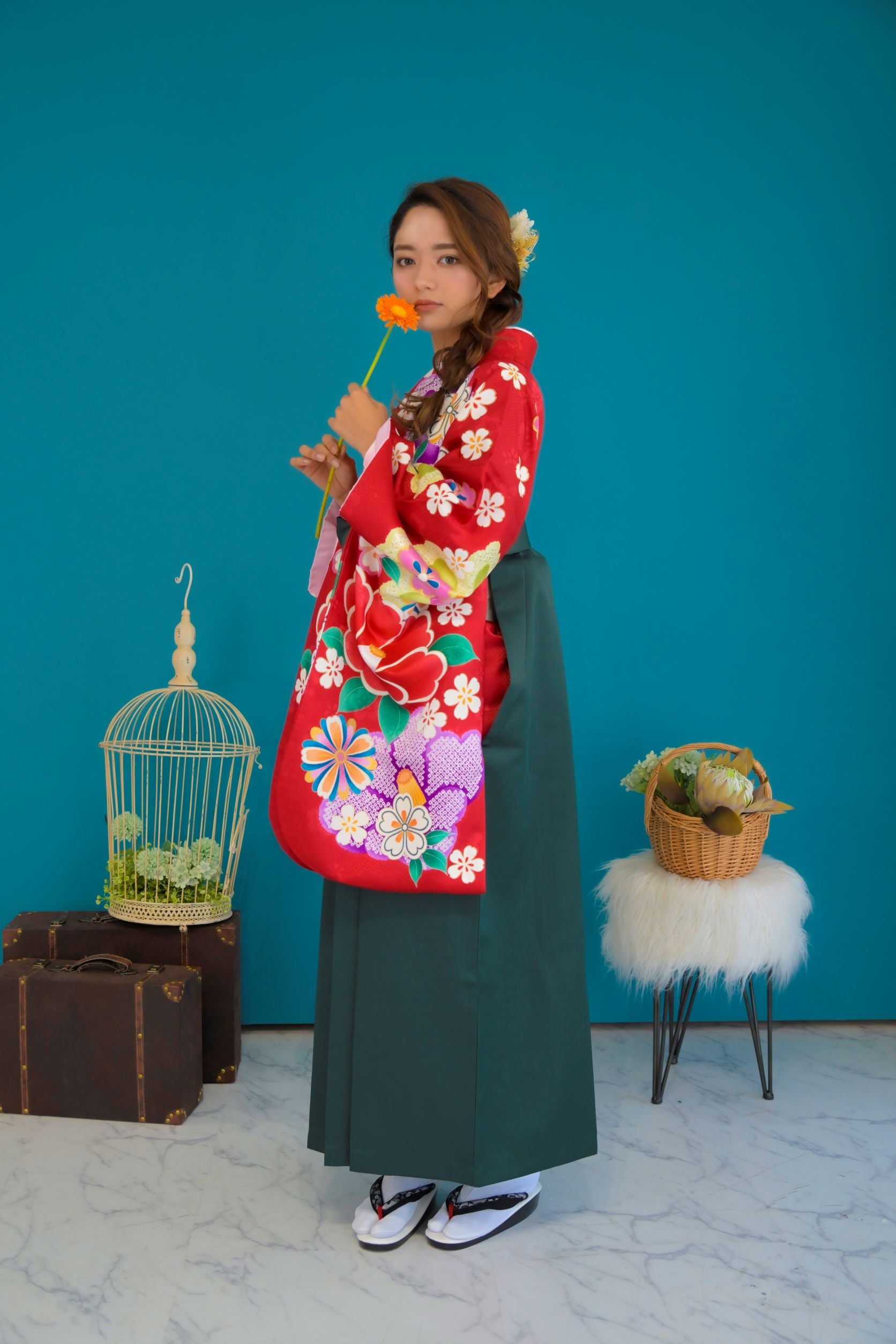 京越 袴セット 大正ロマン椿 京越袴セット☆大正ロマン椿☆